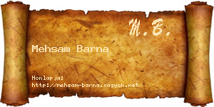 Mehsam Barna névjegykártya